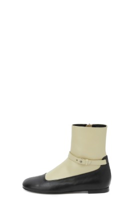 2-in-1 Ankle Boots - beige + black 2cm