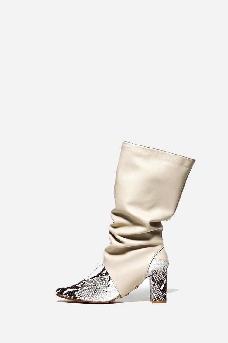 Transform Boots - snake+ivory (5cm, 7cm)