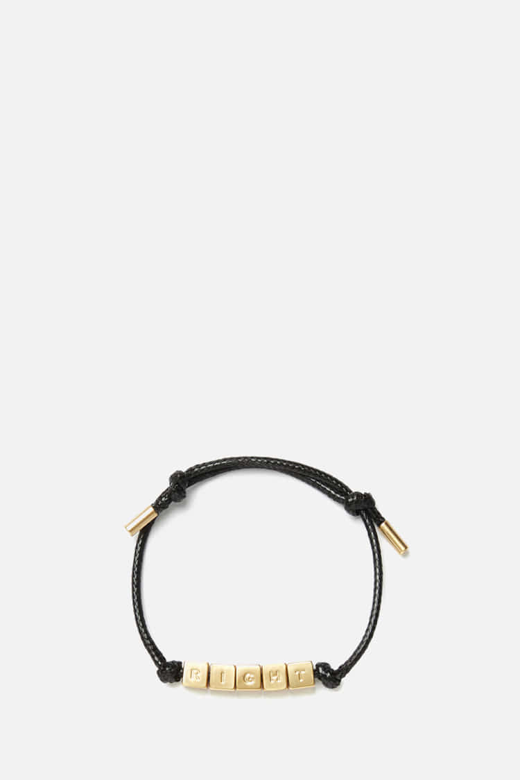&#039;RIGHT&#039; String Bracelet - Gold