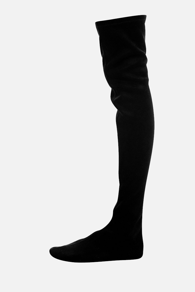 Layered Thigh-high Socks - suede span